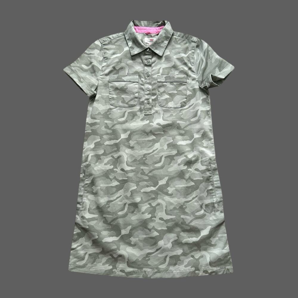 Vineyard Vines Girls Margo Camo Utility Dress L NWT